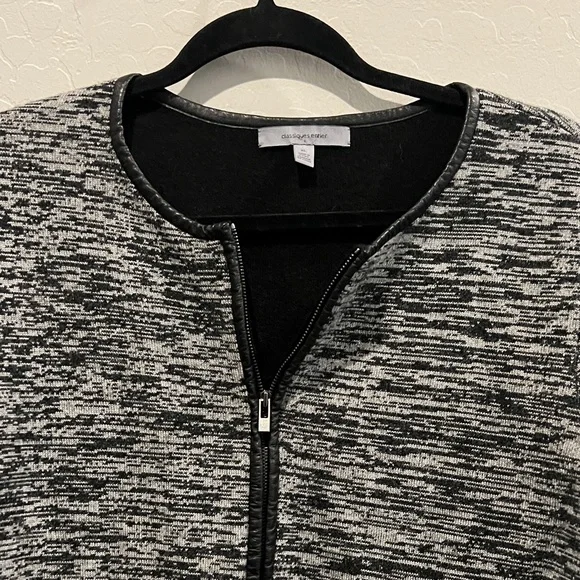 Classiques Entier Black XL Merino Wool zippered Cardigan